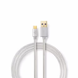 Nedis CCTB61600AL10 câble USB 1 m USB 3.2 Gen 1 (3.1 Gen 1) USB A USB C Aluminium