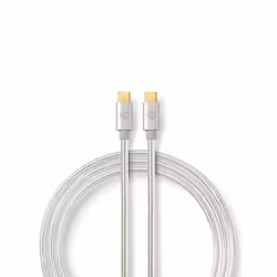 Nedis CCTB64700AL20, 2 m, USB C, USB C, USB 3.2 Gen 1 (3.1 Gen 1), 5000 Mbit/s, Aluminium