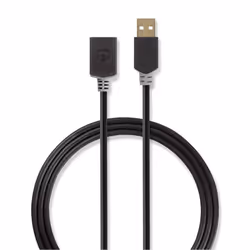 Nedis CCBW60010AT20, 2 m, USB A, USB A, USB 2.0, 480 Mbit/s, Anthracite