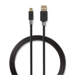 Nedis CCBW60300AT20 câble USB 2 m USB 2.0 USB A Mini-USB B Anthracite