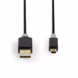 Nedis CCBW60300AT20 câble USB 2 m USB 2.0 USB A Mini-USB B Anthracite
