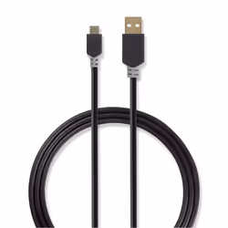 Nedis CCBW60500AT10, 1 m, USB A, Micro-USB B, USB 2.0, 480 Mbit/s, Anthracite