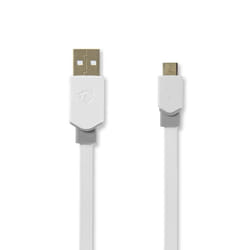 Nedis CCBW60500WT10 câble USB 1 m USB 2.0 USB A Micro-USB B Blanc
