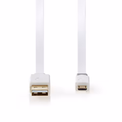 Nedis CCBW60500WT10 câble USB 1 m USB 2.0 USB A Micro-USB B Blanc