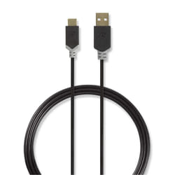 Nedis CCBW60600AT10 câble USB 1 m USB 2.0 USB C USB A Anthracite