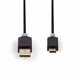Nedis CCBW60600AT10 câble USB 1 m USB 2.0 USB C USB A Anthracite