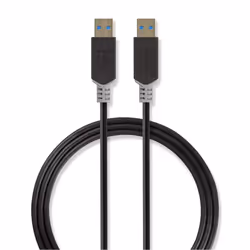 Nedis CCBW61000AT20, 2 m, USB A, USB A, USB 3.2 Gen 1 (3.1 Gen 1), Anthracite