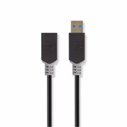Nedis CCBW61710AT015, 0,15 m, USB C, USB A, USB 3.2 Gen 1 (3.1 Gen 1), 4,8 Mbit/s, Anthracite