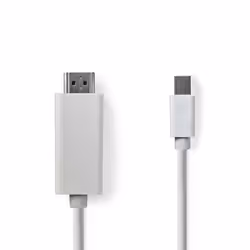 Nedis CCGP37600WT20, 2 m, Mini DisplayPort, HDMI, Mâle, Mâle, Droit