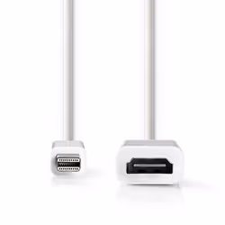 Nedis CCGP37650WT02 câble vidéo et adaptateur 0,2 m Mini DisplayPort HDMI Type A (Standard) Blanc