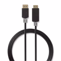 Nedis CCBW37100AT20, 2 m, DisplayPort, HDMI, Mâle, Femelle, Droit