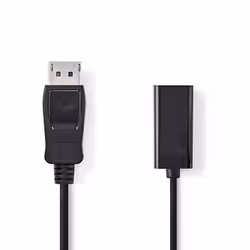 Nedis CCGP37150BK02, 0,2 m, HDMI Type A (Standard), DisplayPort, Femelle, Mâle, Droit