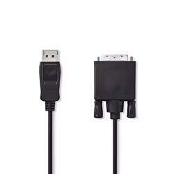 Nedis CCGP37200BK10, 1 m, DisplayPort, DVI-D, Mâle, Mâle, Droite