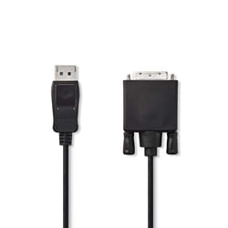 Nedis CCGP37200BK20 câble vidéo et adaptateur 2 m DisplayPort DVI-D 24+1-Pin Noir