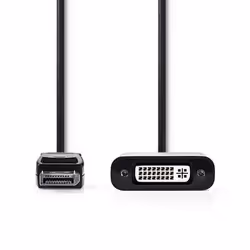 Nedis CCGP37250BK02, 0,2 m, DisplayPort, DVI-D, Mâle, Femelle, Nickel