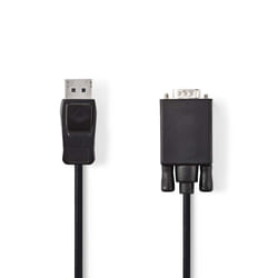 Nedis CCGP37300BK10 câble vidéo et adaptateur 1 m DisplayPort VGA (D-Sub) Noir