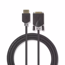 Nedis CCBW34800AT20, 2 m, HDMI Type A (Standard), DVI-D, Or, 1920 x 1080 pixels, Anthracite