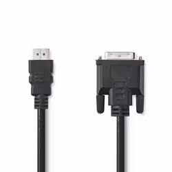 Nedis CCGP34800BK20, 2 m, HDMI, DVI-D 24+1-Pin, Mâle, Mâle, Droit