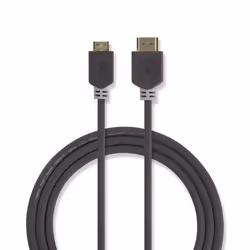 Nedis CVBW34500AT20, 2 m, HDMI Type A (Standard), HDMI Type C (Mini), Anthracite