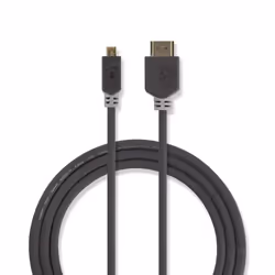Nedis CVBW34700AT20, 2 m, HDMI Type A (Standard), HDMI Type D (Micro), Anthracite