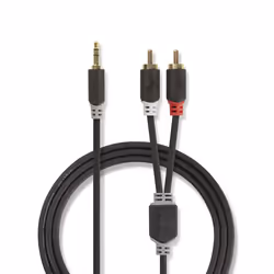 Nedis CABW22200AT05, 3,5mm, Mâle, 2 x RCA, Mâle, 0,5 m, Anthracite