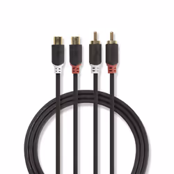 Nedis CABW24205AT20, 2 x RCA, 2 x RCA, Acier plaqué de cuivre (ccs), 2 m, Anthracite