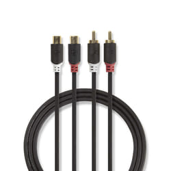 Nedis CABW24205AT20 câble audio 2 m 2 x RCA Anthracite