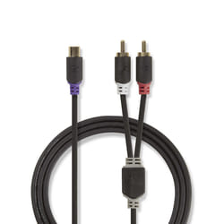 Nedis CABW24020AT02 câble audio 0,2 m 2 x RCA RCA Anthracite