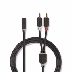 Nedis CABW22255AT02, 2 x RCA, 3,5mm, Cuivre, Anthracite