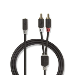 Nedis CABW22255AT02 câble audio 2 x RCA 3,5mm Anthracite