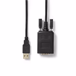 Nedis CCGW60852BK09, Noir, 0,9 m, USB-A, RS232, Mâle, Femelle