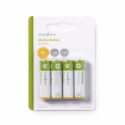 Nedis BAAKLR64BL, Batterie à usage unique, AA, Alcaline, 1,5 V, 4 pièce(s), Vert, Jaune