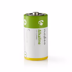 Nedis BAAKLR142BL, Batterie à usage unique, C, Alcaline, 1,5 V, 2 pièce(s), Vert, Jaune