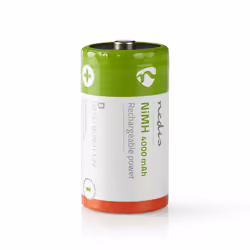 Nedis BANM40HR202B, Batterie rechargeable, D, Hybrides nickel-métal (NiMH), 1,2 V, 2 pièce(s), 4000 mAh