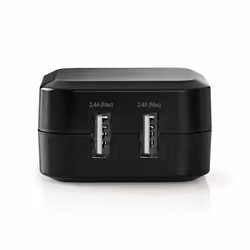 Nedis WCHAU484ABK, Intérieure, USB, 2,4 A, Noir