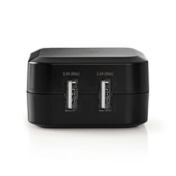 Nedis WCHAU484ABK chargeur d'appareils mobiles Universel Noir USB Intérieure
