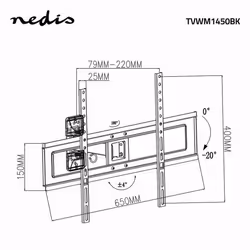 Nedis TVWM1450BK support pour téléviseur 70" Noir - Vue supplémentaire 7