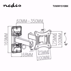 Nedis TVWM1510BK support pour téléviseur 27" Noir - Vue supplémentaire 8