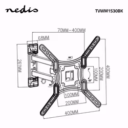 Nedis TVWM1530BK support pour téléviseur 55" Noir - Vue supplémentaire 9