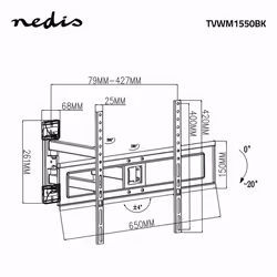 Nedis TVWM1550BK support pour téléviseur 70" Noir - Vue supplémentaire 6