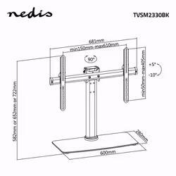 Nedis TVSM2330BK support d'écran plat pour bureau 65" Noir - Vue supplémentaire 6