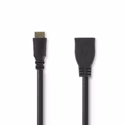 Nedis CVGP34590BK02, 0,2 m, HDMI Type C (Mini), HDMI Type A (Standard), Compatibilité 3D, Noir