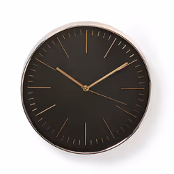 Nedis CLWA013PC30BK, Mur, Rond, Noir, Or rose, Plastique, Trendy, AA
