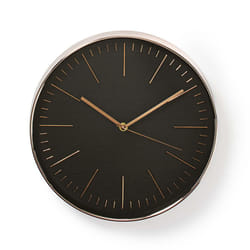 Nedis CLWA013PC30BK wall/table clock Mur Rond Noir, Or rose