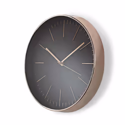 Nedis CLWA013PC30BK wall/table clock Mur Rond Noir, Or rose
