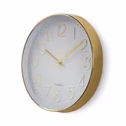 Nedis CLWA015PC30GD wall/table clock Mur Rond Or, Blanc