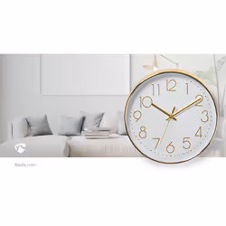 Nedis CLWA015PC30GD wall/table clock Mur Rond Or, Blanc - Vue supplémentaire 4
