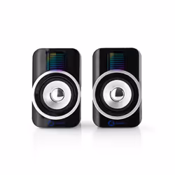Nedis GSPR20020BK, 1-voie, 2.0 canaux, Avec fil, 10 W, Bleu, Noir