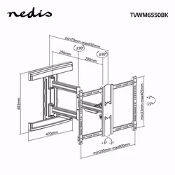 Nedis TVWM6550BK support pour téléviseur 2,03 m (80") Noir - Vue supplémentaire 8