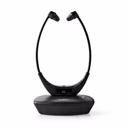 Nedis HPRF010BK, Avec fil &amp;sans fil, TV, 20 - 20000 Hz, Écouteurs, Noir